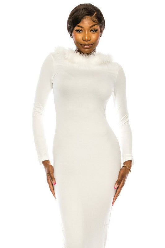 High Neck Sleek Maxi Dress