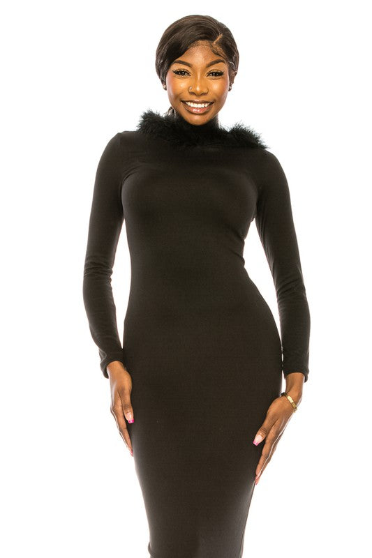 High Neck Sleek Maxi Dress