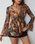 Autumn Bloom Floral Blouse