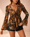 Paisley Bloom Bell Sleeve Blouse