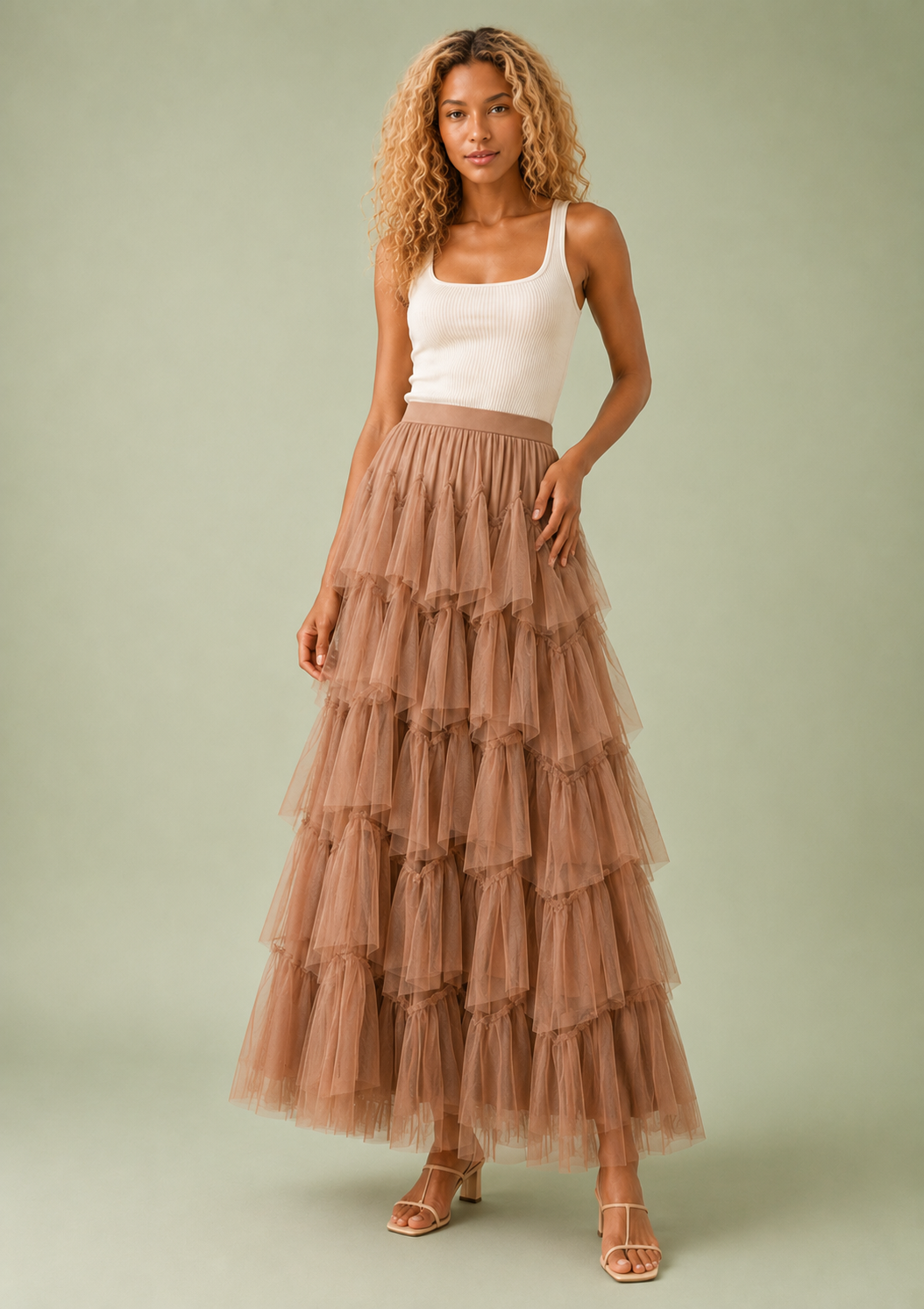 Romance Tulle Midi Skirt