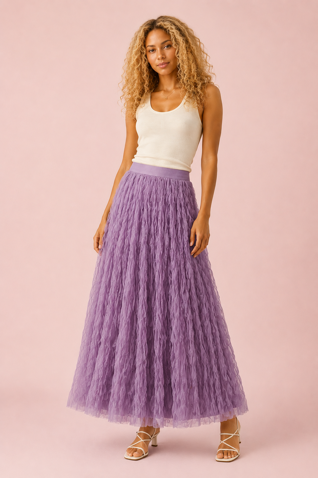 Mesh Midi Skirt